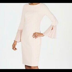 Calvin Klein Petite Chiffon Bell-Sleeve Dress